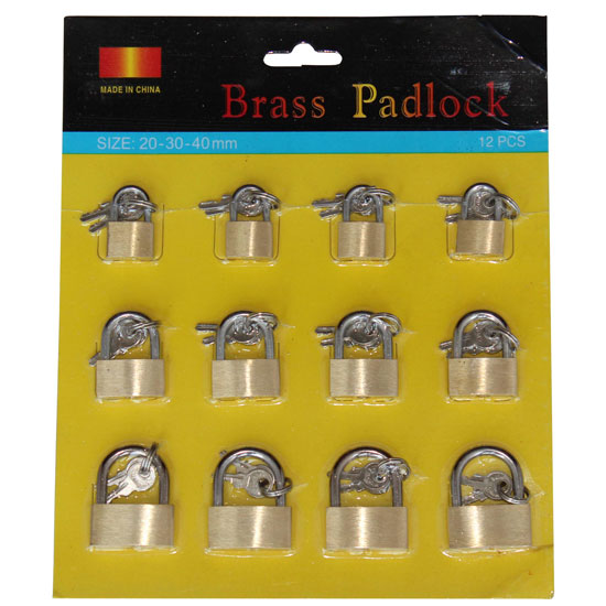 12Pcs Brass Padlock 20mm,30mm,40mm