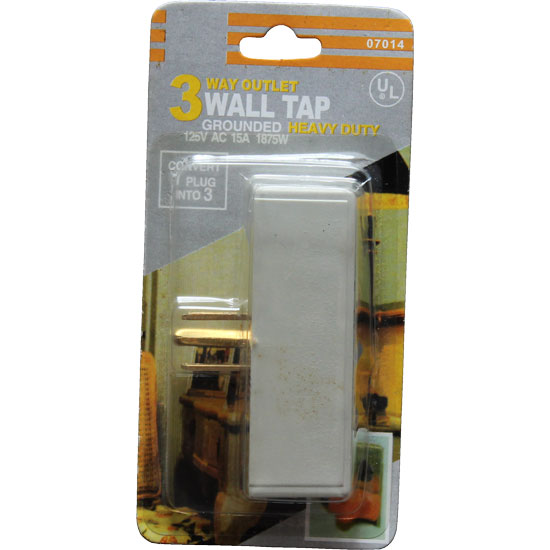 3 Way Outlet Wall Tap UL