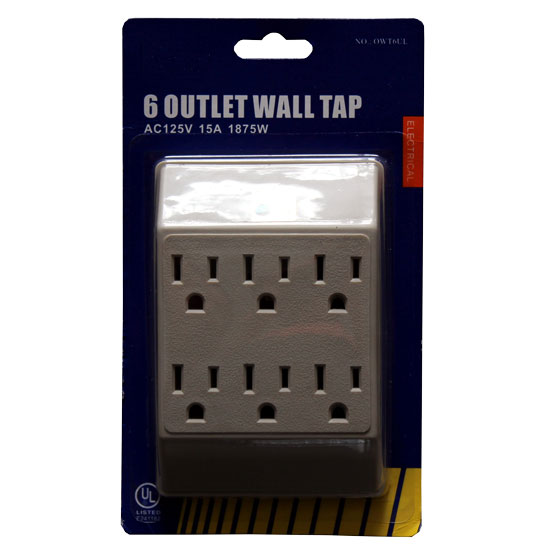6 Outlet Wall Tap UL