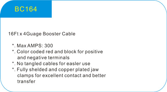 16Ft x 4Gauge Booster Cable