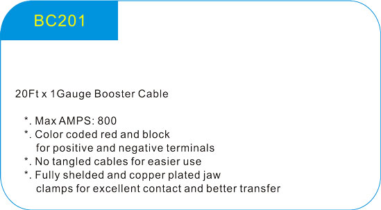20 Ft x 1 Gauge Booster Cable