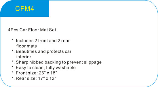 4Pcs Car Floor Mat Set