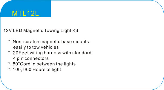 12V LED Magnetic Towing Light Kit   