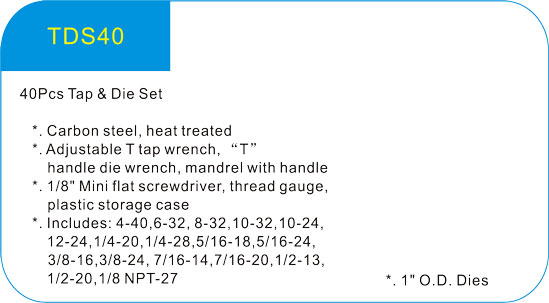 40Pcs Tap & Die Set 