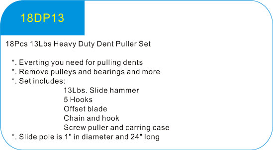  18Pcs 13Lbs Heavy Duty Dent Puller Set