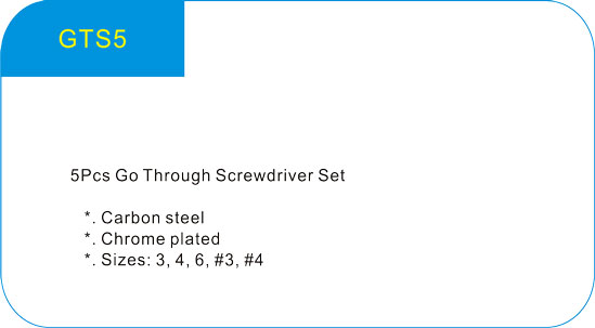  5Pcs Go Through Screwdriver Set 