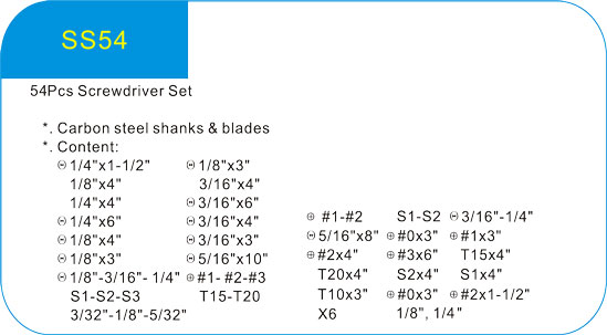  54Pcs Screwdriver Set 
