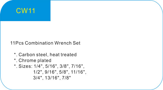  11Pcs Combination Wrench Set 