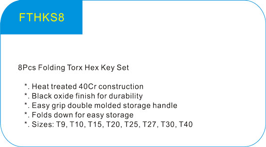  8Pcs Folding Torx Hex Key Set  